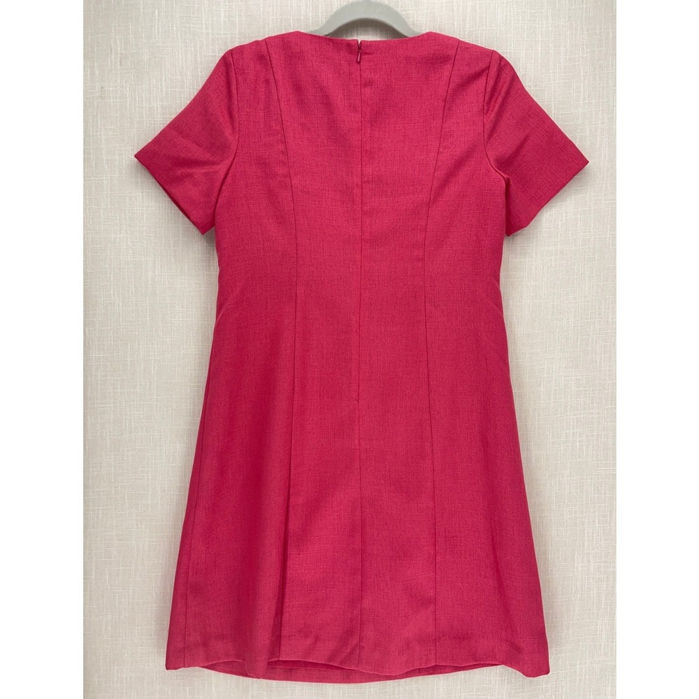 Appleseed's Pink Sheath Dress 6P Petite Short Sleeve Textured Lined V943 - Picture 2 of 8